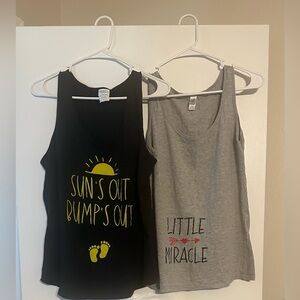 Black and Gray Maternity Tank Tops Set